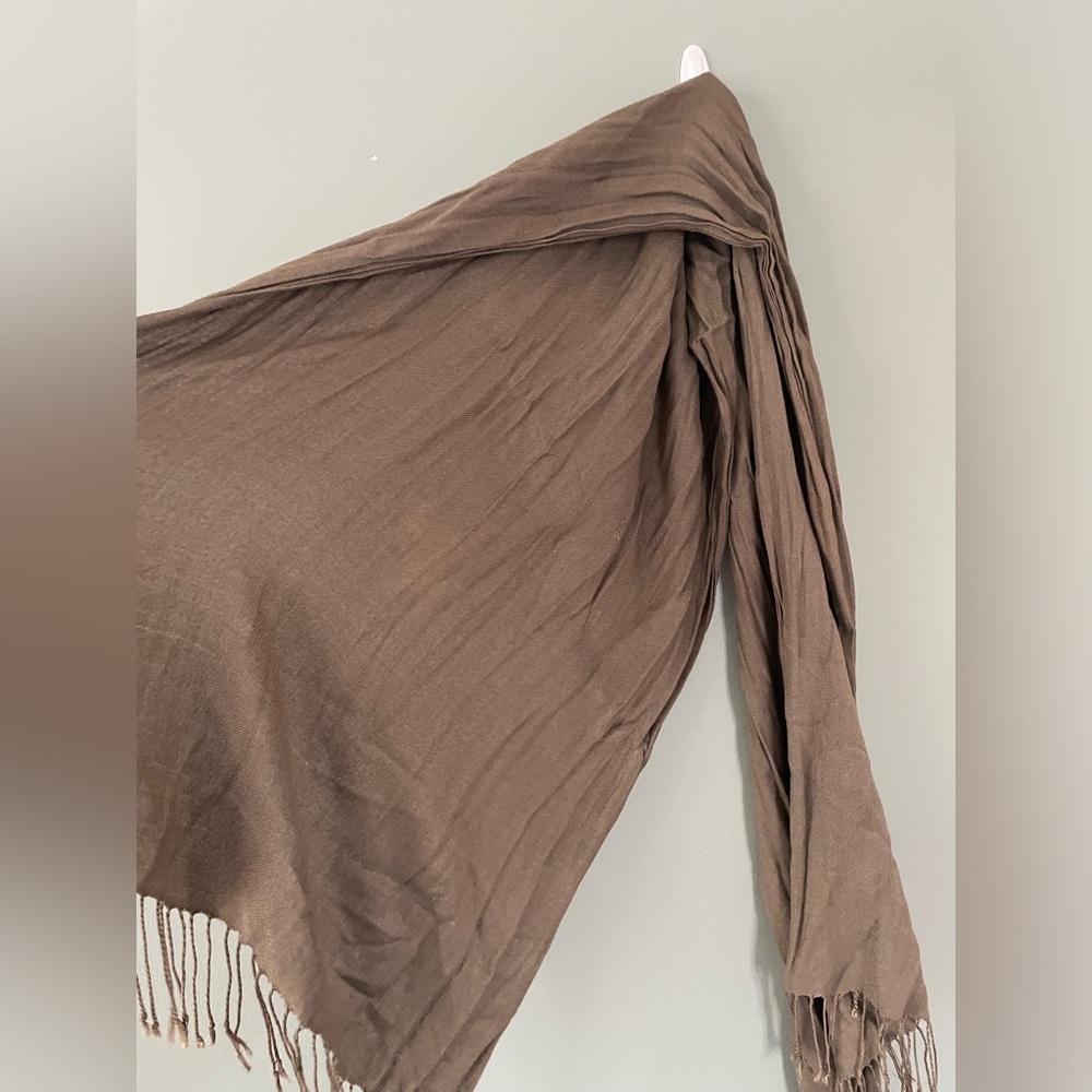 Olive fringe scarf/wrap
